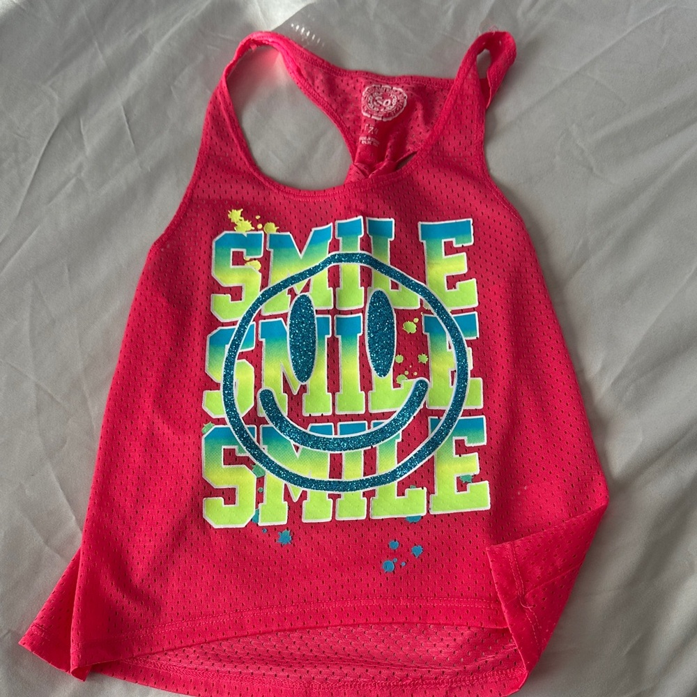 Kids Pink Smile Tank Top